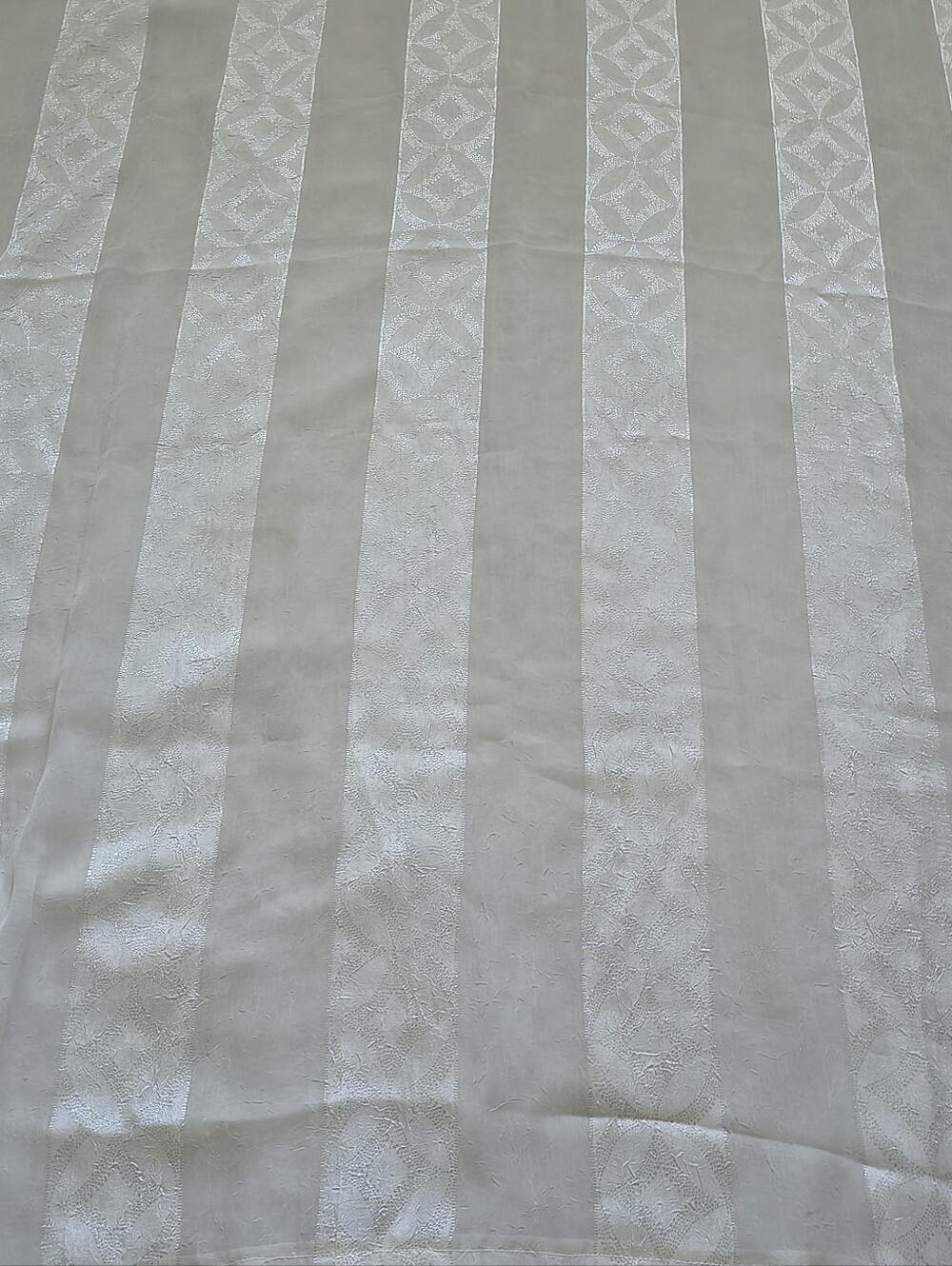 Sheer Voile Textured Brocade Stripes 2 Curtains